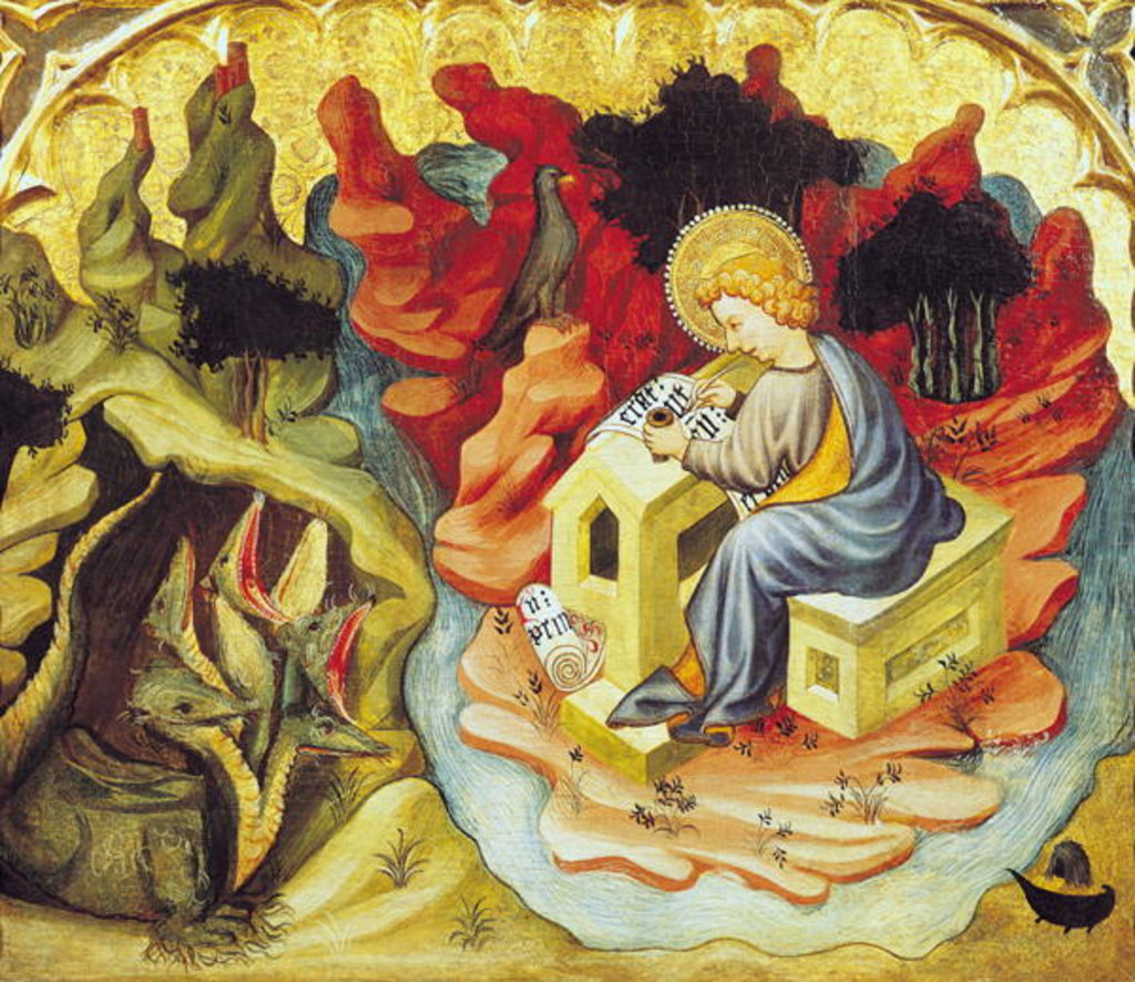 Detail of St. John on Patmos by Joan or Juan Mates