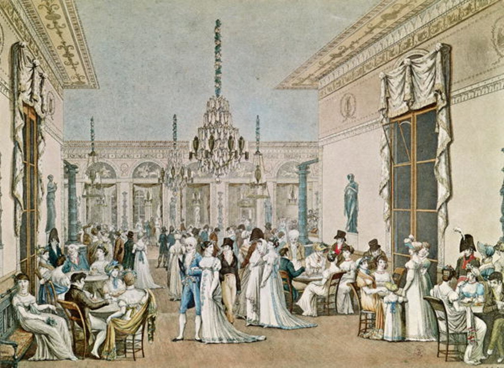 Detail of The Cafe Frascati in 1807 by Philibert Louis Debucourt