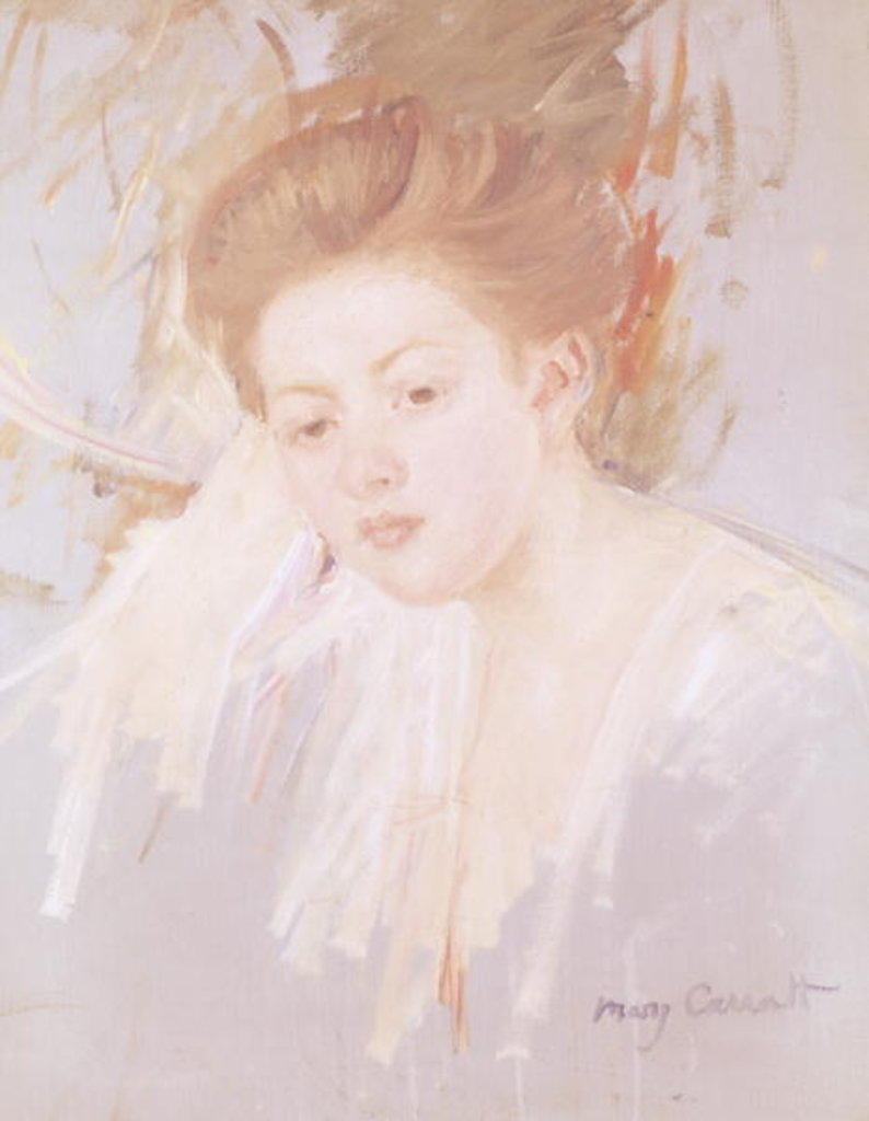 Detail of Head of a Young Girl by Mary Stevenson Cassatt