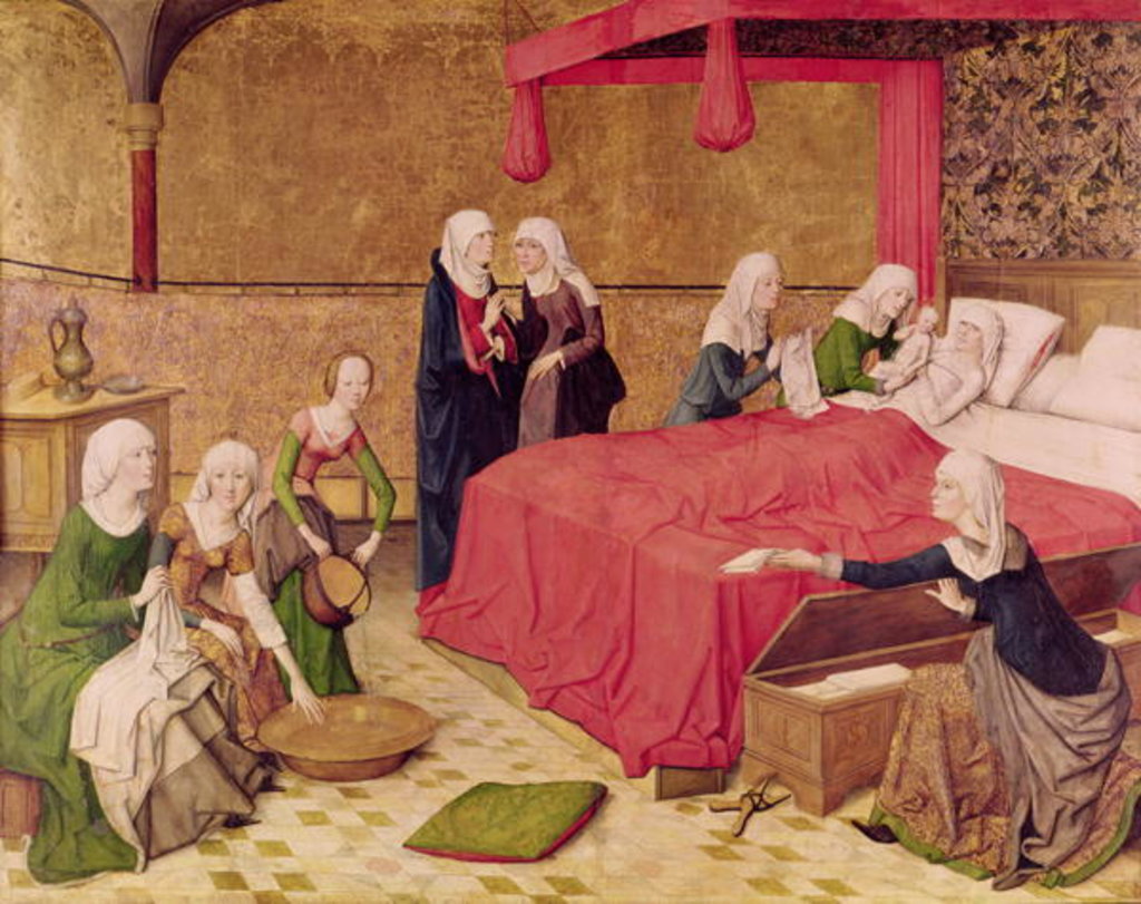 Detail of The Birth of the Virgin by Master of the Life of Virgin Mary