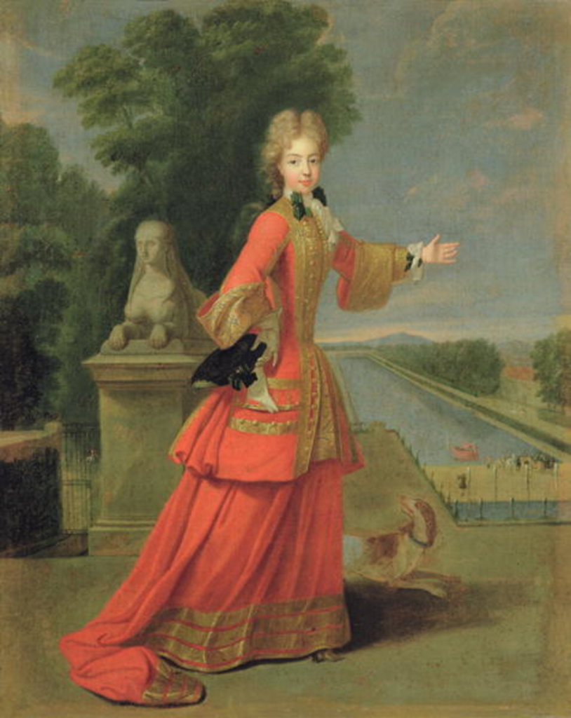Detail of Marie-Adelaide de Savoie in Hunting Dress, c.1704 by Pierre (attr. to) Gobert