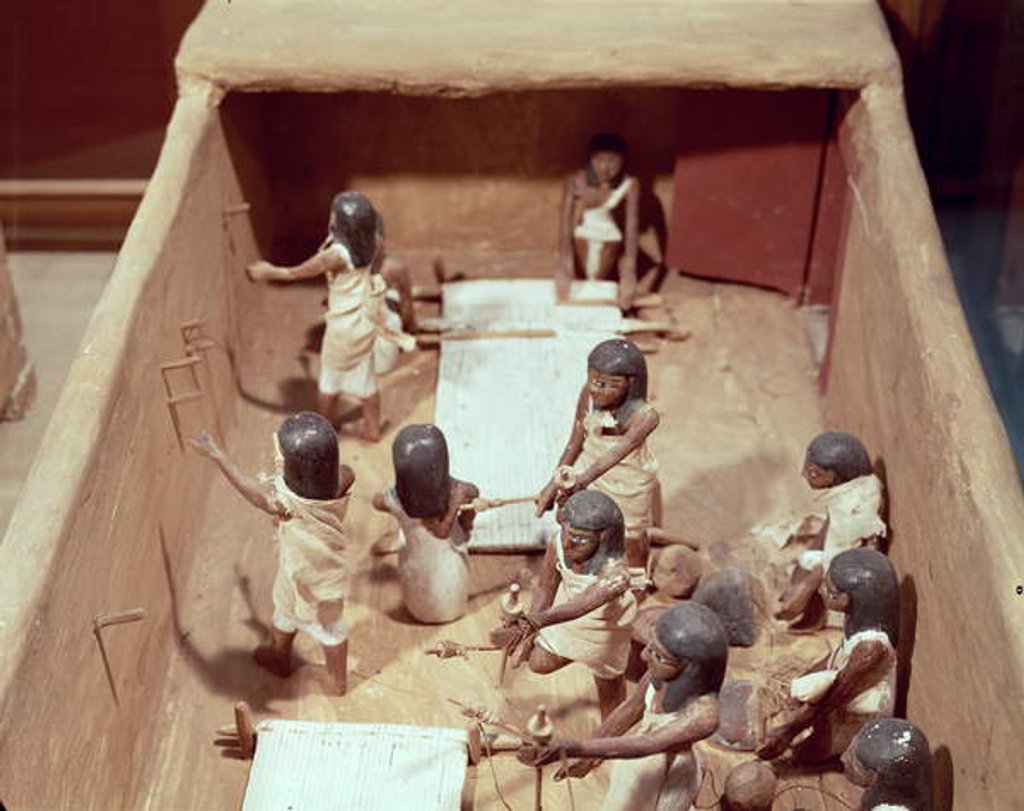 Detail of Funerary model of a textile workshop by Egyptian 11th Dynasty
