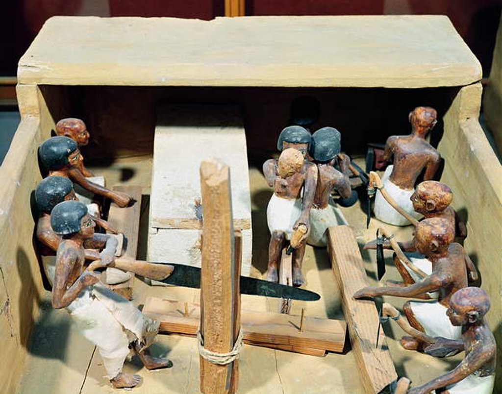 Detail of Funerary model of a carpentry workshop by Egyptian 11th Dynasty