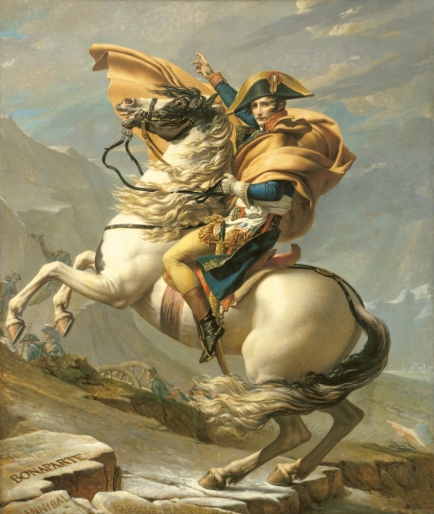 Detail of Napoleon Crossing the Alps at the St Bernard Pass, 20th May 1800, c.1800-01 by Jacques Louis David