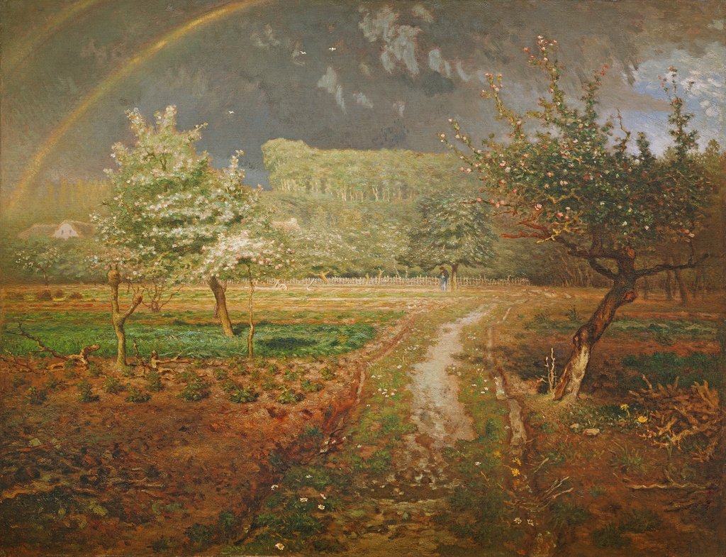 Detail of Spring at Barbizon, 1868-73 by Jean-Francois Millet