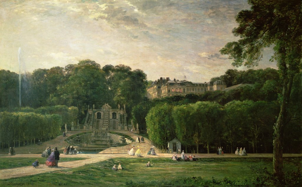 Detail of The Park at St. Cloud, 1865 by Charles Francois Daubigny