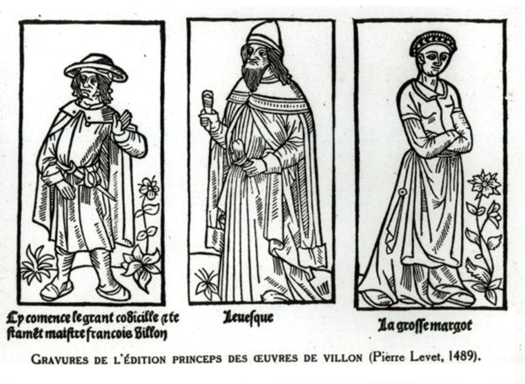 Detail of Francois Villon Bishop Thibaud d'Auxigny and Le Grosse Margor by French School