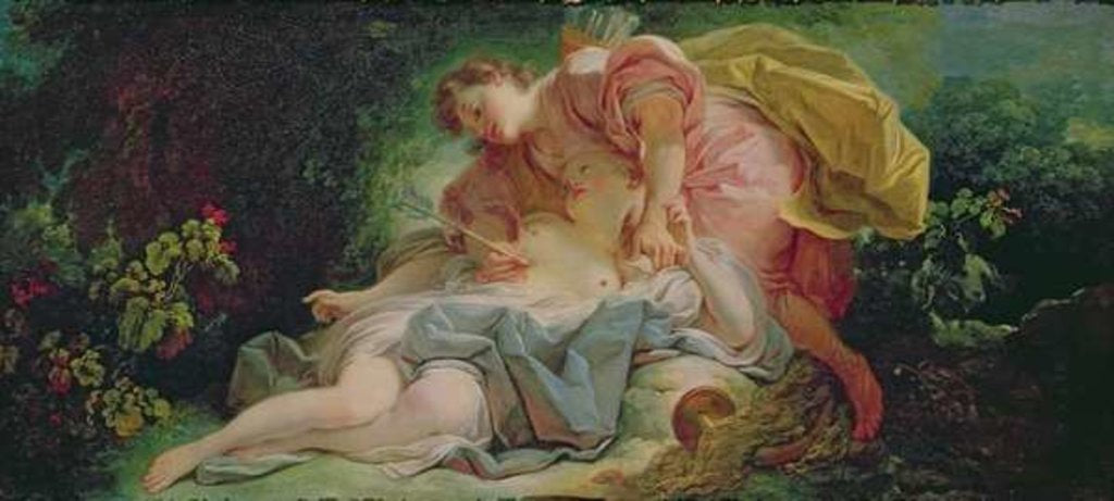Detail of Cephalus and Procris by Jean-Honore Fragonard