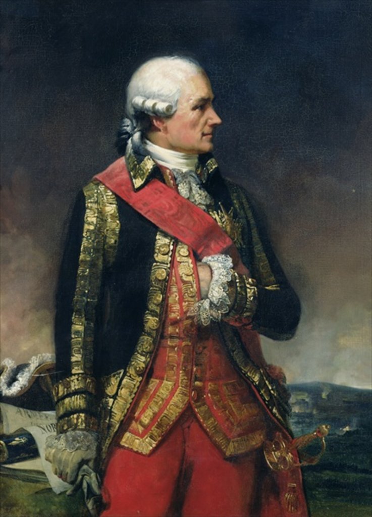 Detail of Jean-Baptiste de Vimeur Count of Rochambeau by Charles-Philippe Lariviere