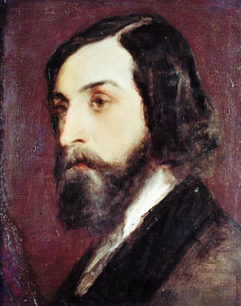 Detail of Portrait of Alfred de Musset by Louis Picard