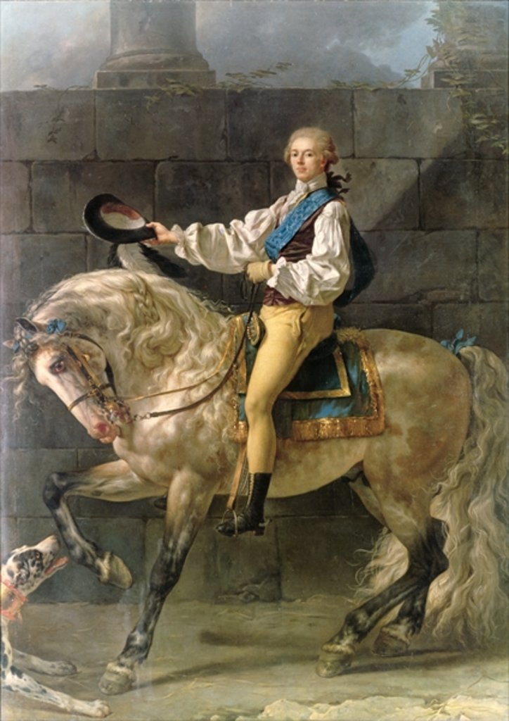 Detail of Equestrian Portrait of Stanislas Kostka Potocki 1781 by Jacques Louis David