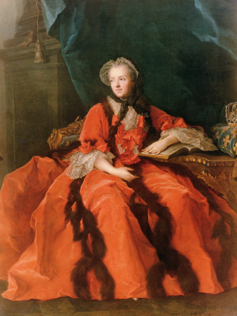 Detail of Portrait of Maria Leszczynska 1762 by Jean-Marc Nattier