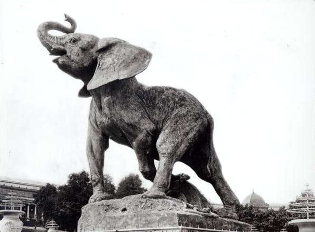 Detail of Young Elephant Caught in a Trap by Emmanuel Fremiet in front of the Trocadero Palace, constructed for the Universal Exposition, Paris, 1888 by Adolphe Giraudon