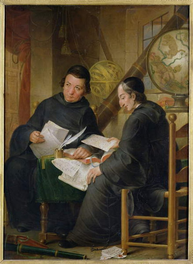 Detail of P.P. Leseur and Francois Jacquier in Rome, 1772 by Louis Gabriel Blanchet