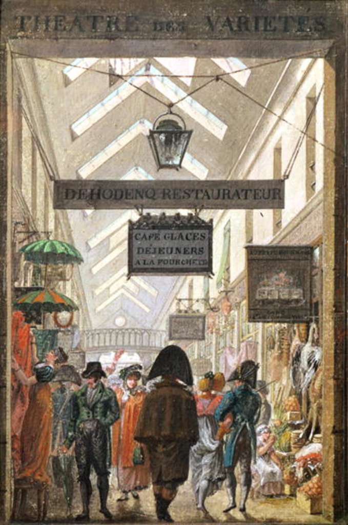 Detail of The Passage des Varietes, Paris by French School