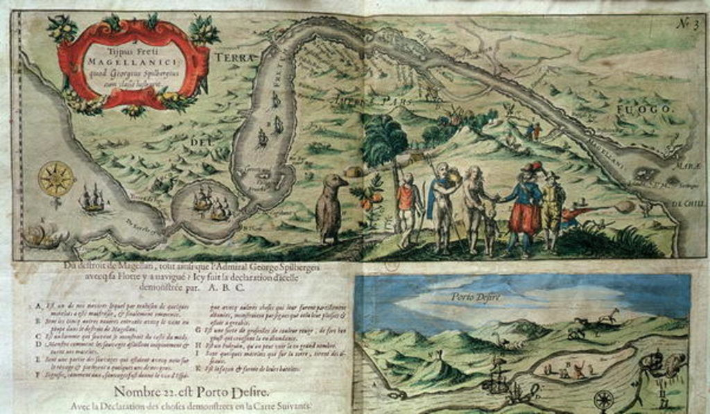 Detail of The Flotilla of Admiral Joris van Spilbergen crossing the Magellan Straits by French School