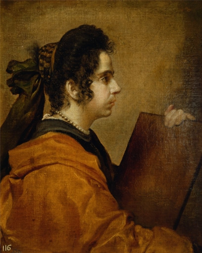 Detail of Portrait presumed to be Juana Pacheco as a Sibyl by Diego Rodriguez de Silva y Velazquez