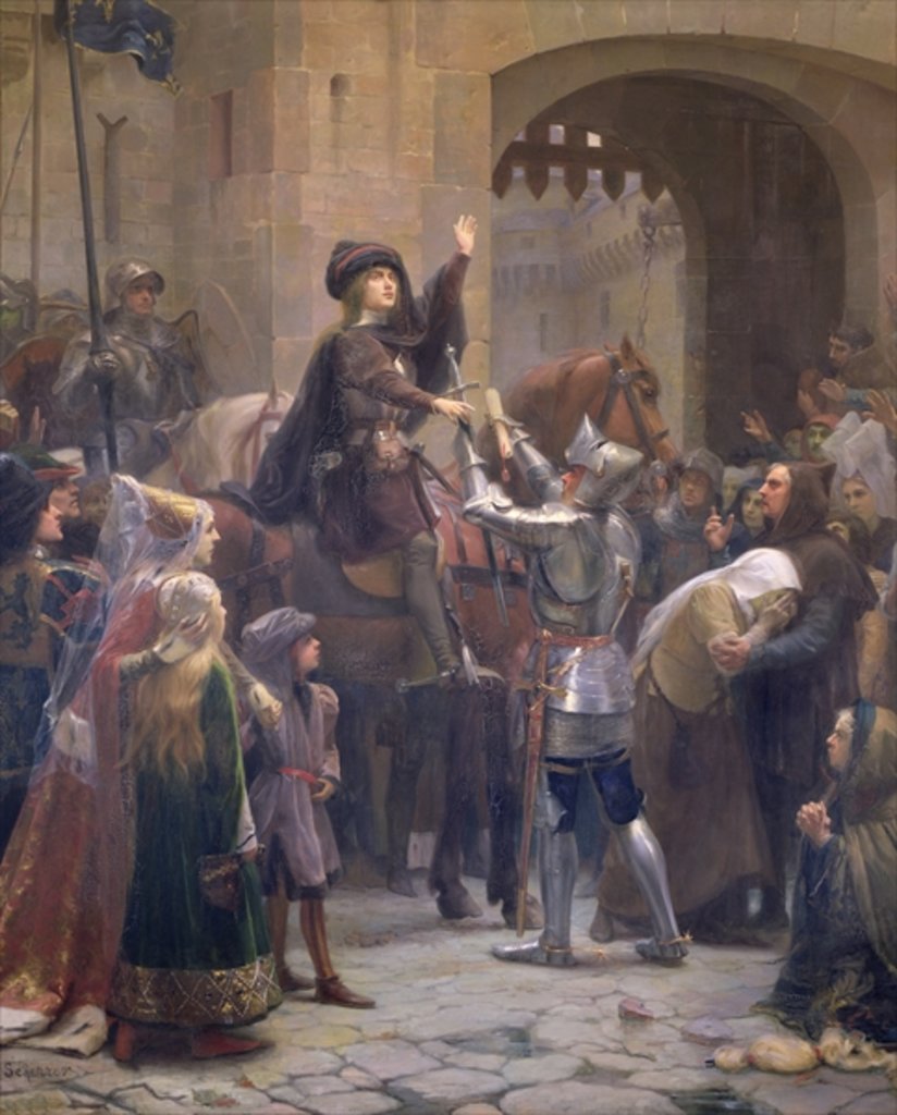 Detail of Joan of Arc Leaving Vaucouleurs, 23rd February 1429 by Jean-Jacques Scherrer