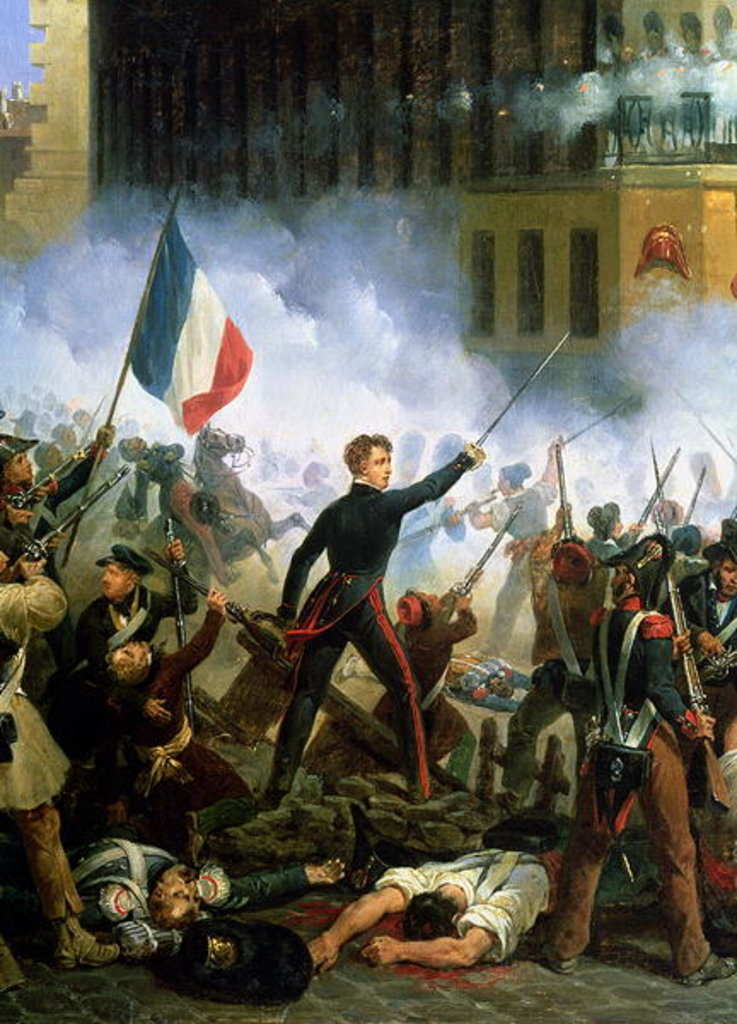 Detail of Battle in the Rue de Rohan, 28th July 1830, 1831 by Hippolyte Lecomte