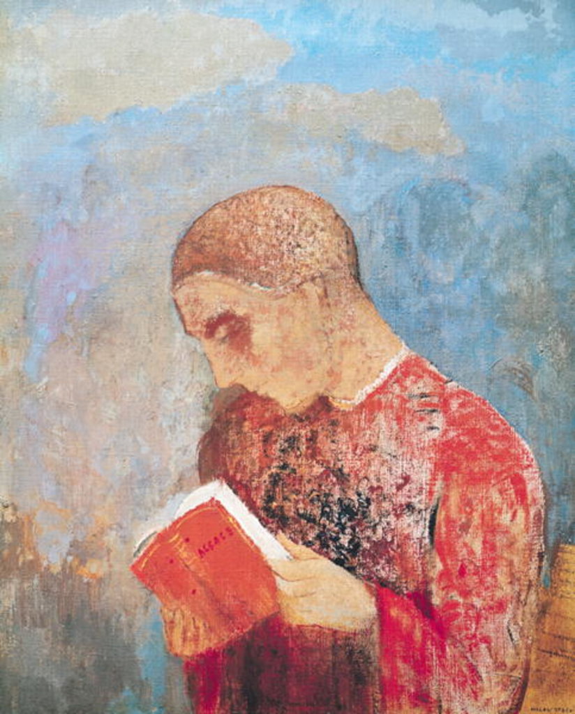 Detail of Alsace or, Monk Reading, c.1914 by Odilon Redon