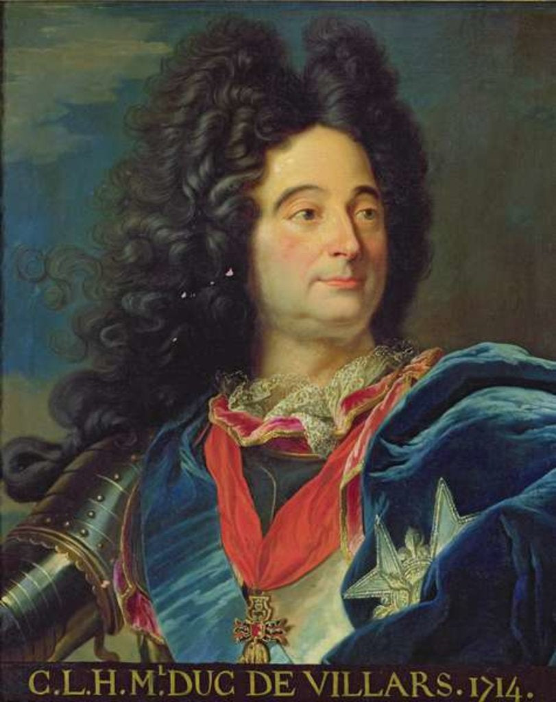 Detail of Portrait of Louis-Claude-Hector Duke of Villars, 1714 by Hyacinthe Rigaud
