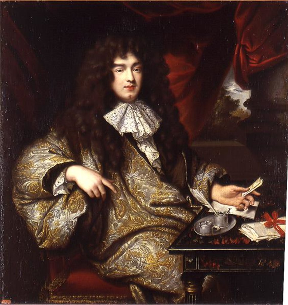Detail of Jean-Baptiste Colbert Marquis de Seignelay, 1676 by Marc Nattier