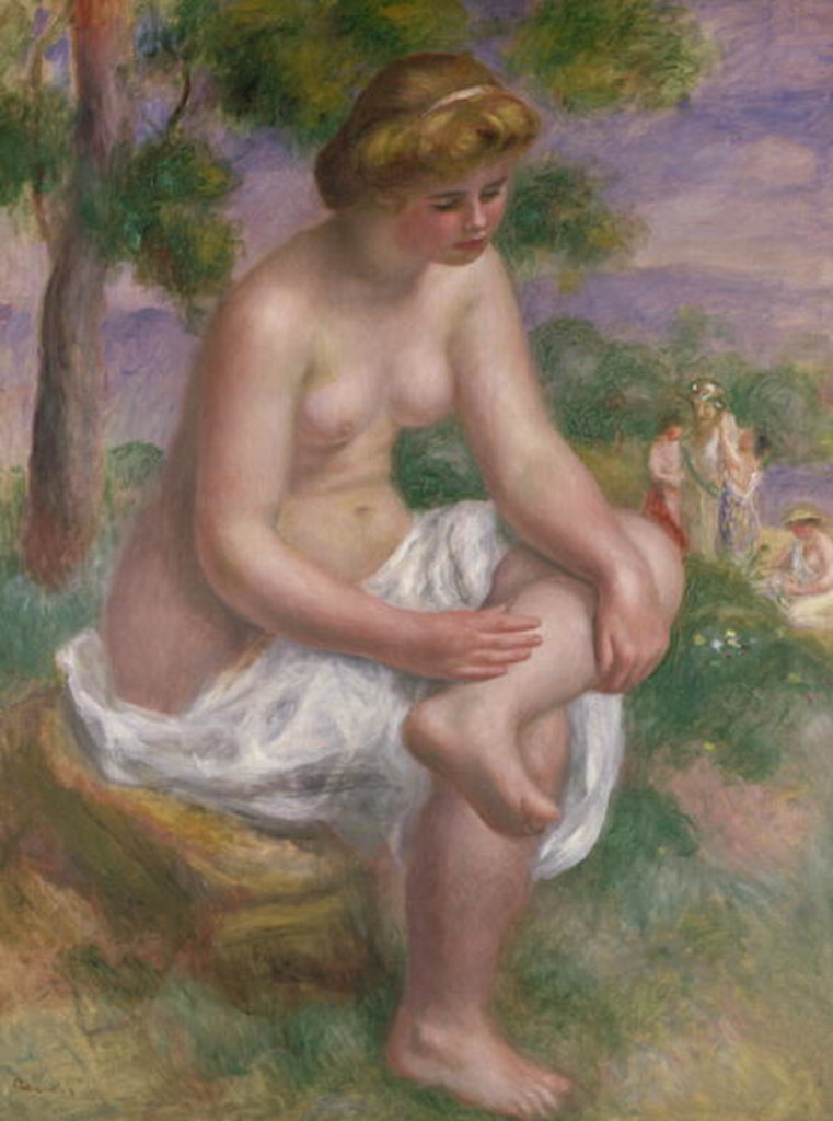 Detail of Seated Bather in a Landscape or, Eurydice, 1895-1900 by Pierre Auguste Renoir