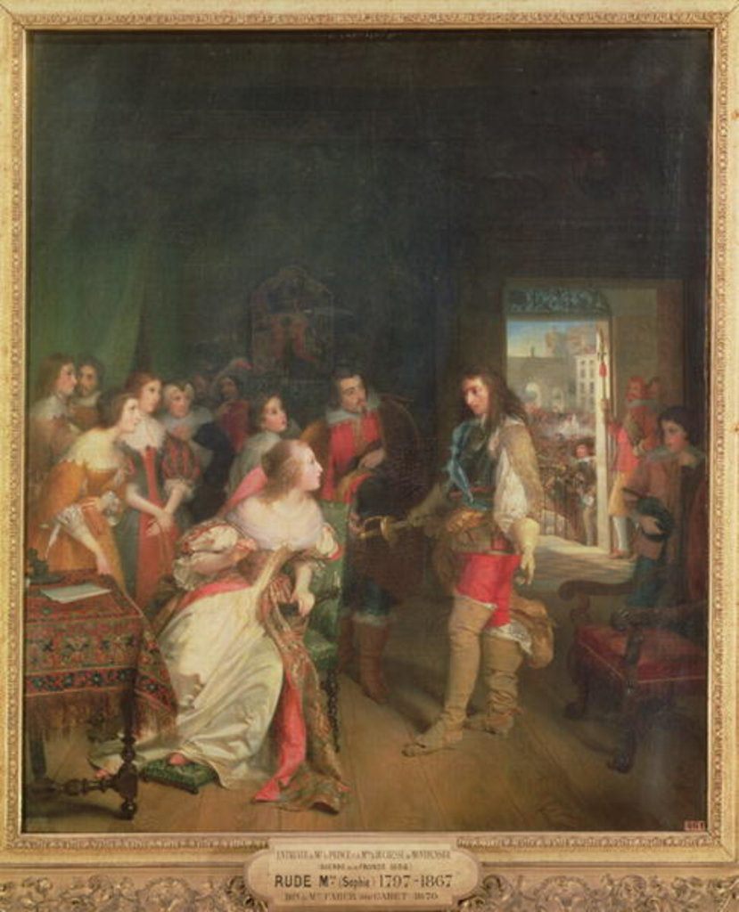 Detail of Meeting Between Louis II de Bourbon and Anne-Marie-Louise d'Orleans Duchess of Montpensier in 1652 by Sophie Rude