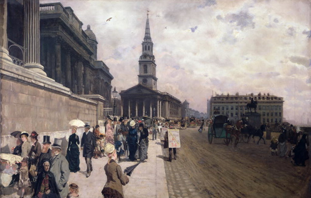 Detail of The National Gallery, London, 19th century by Giuseppe or Joseph de Nittis