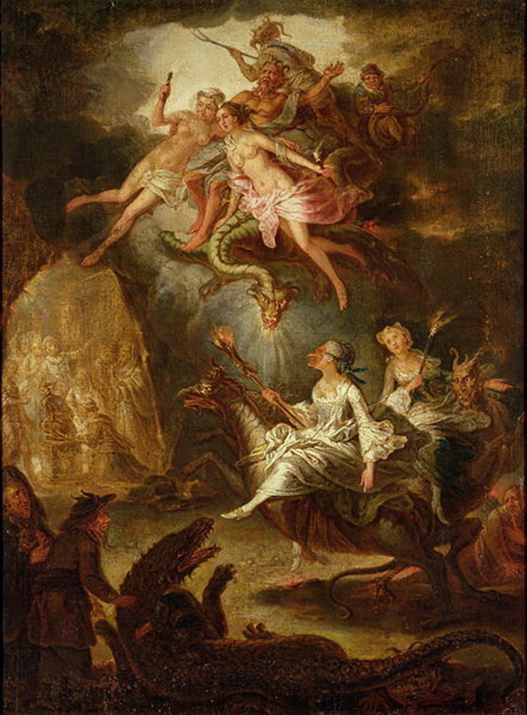 Detail of The Arrival at the Sabbath and the Homage to the Devil by Antoine Francois Saint-Aubert