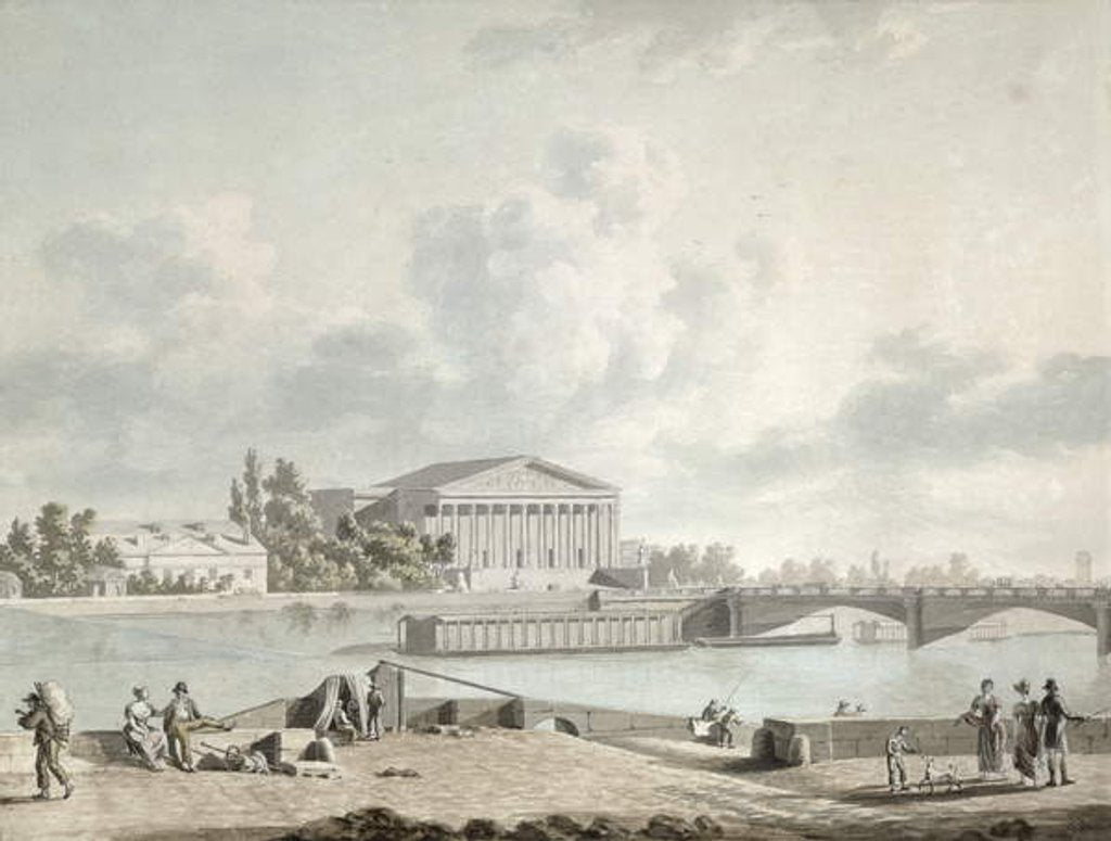 Detail of The Pont de la Concorde and the Facade of the Corps Legislatif, c.1809 by Felice Marie Ferdinand Storelli