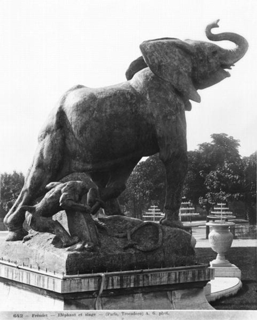 Detail of Young Elephant caught in a trap, in front of the first Trocadero Palace constructed for the Universal Exhibition in 1878, 1878 by Emmanuel Fremiet
