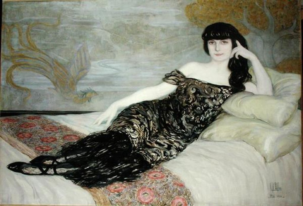 Detail of Anna de Noailles, 1914 by Clementine-Helene Dufau