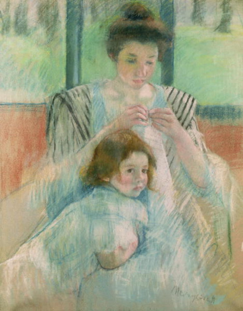 Detail of Study for Young Mother Sewing, 1902 by Mary Stevenson Cassatt