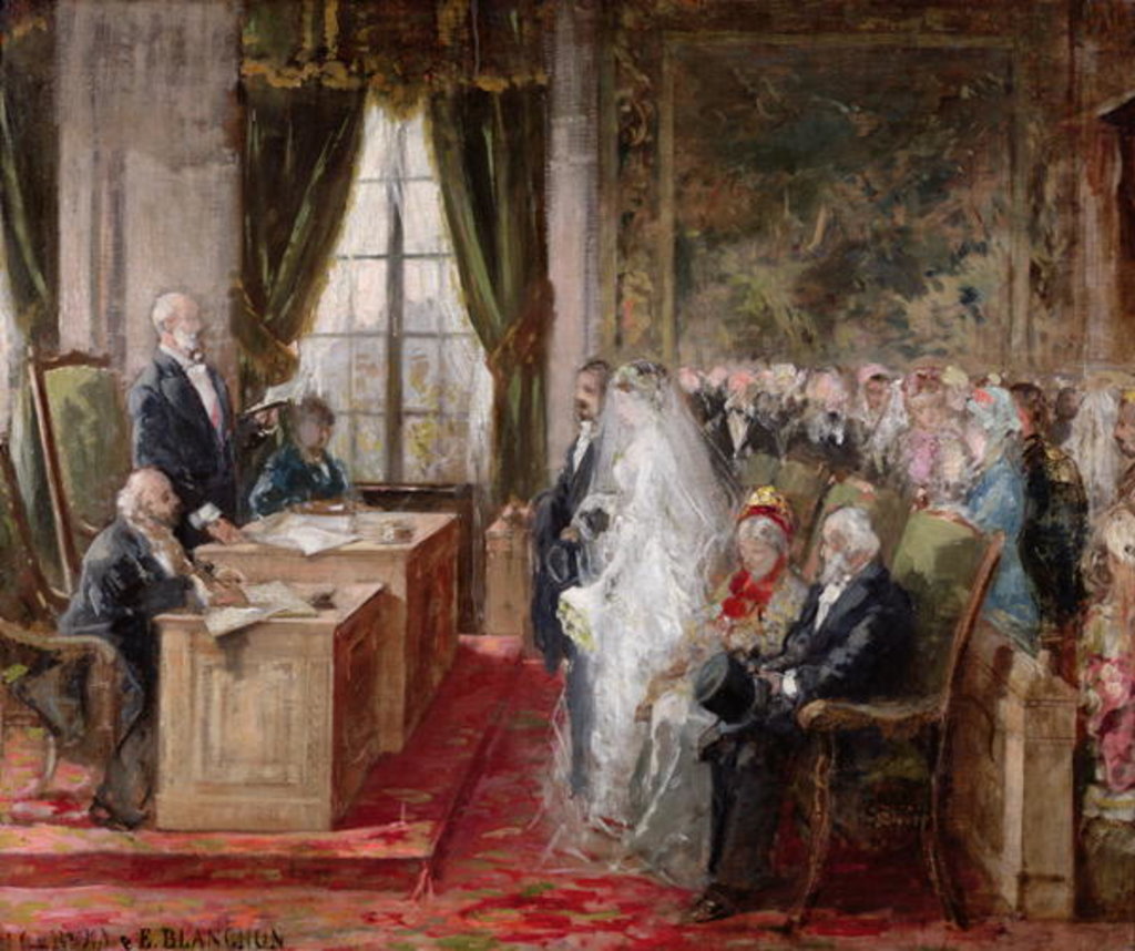 Detail of Study for the Civil Marriage in the Town Hall of the 19th Arrondissement, 1881 by Henri & Blanchon Emile Henri Gervex