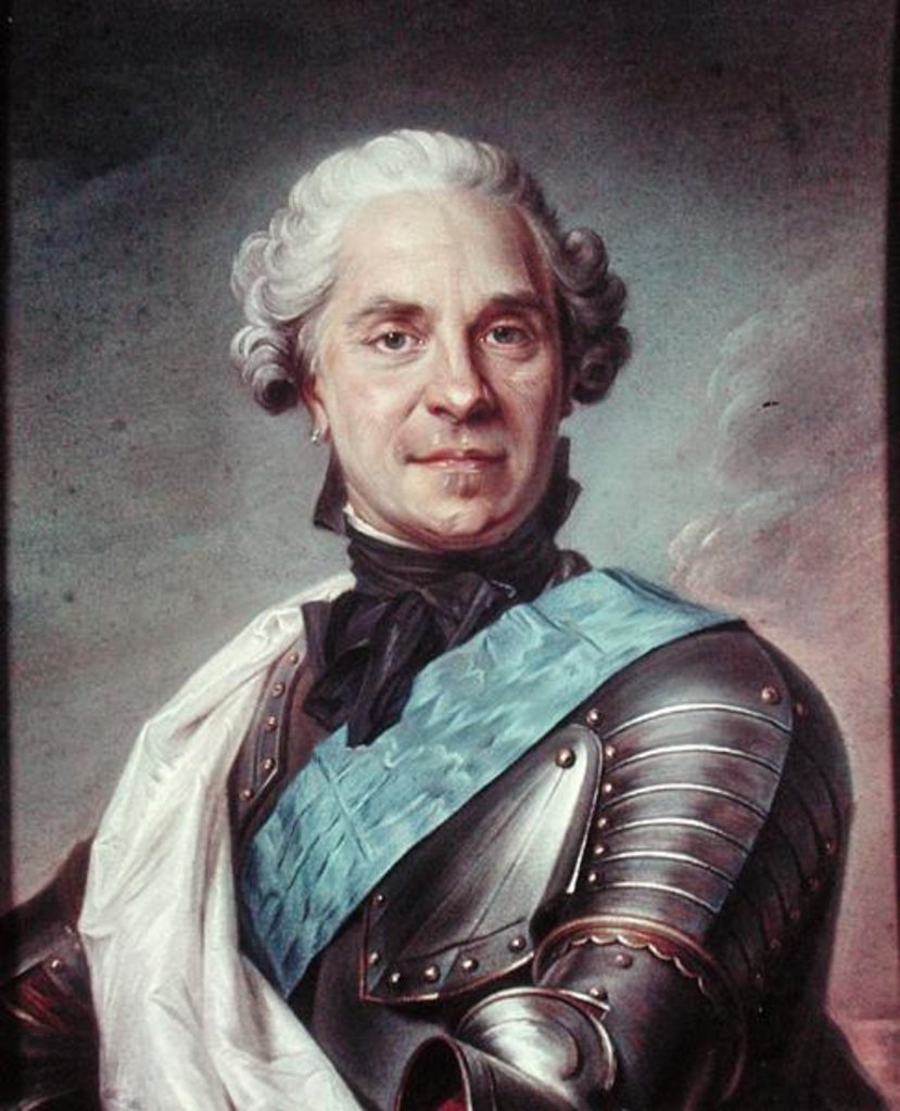 Detail of Marshal Maurice de Saxe by Maurice Quentin de la Tour
