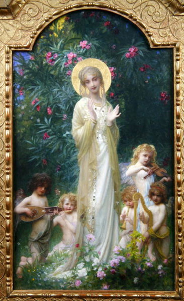 Detail of The Virgin in Paradise by Antoine Auguste Ernest Herbert or Hebert