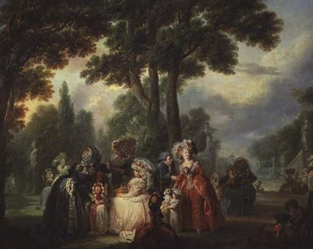 Detail of A Meeting in the Park by Francois Louis Joseph Watteau
