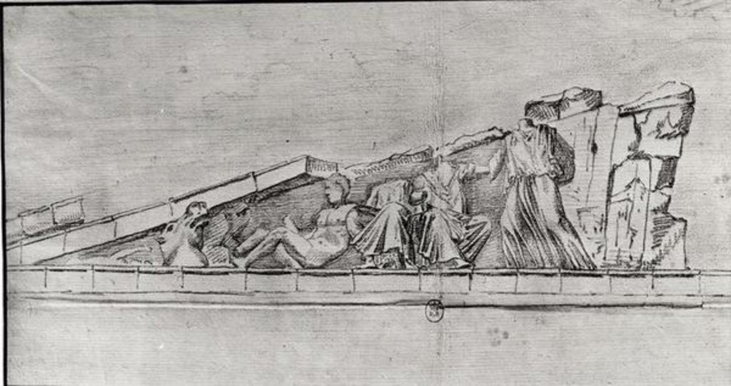 Detail of Study of the frieze from a pediment of the Parthenon by Jacques Carrey