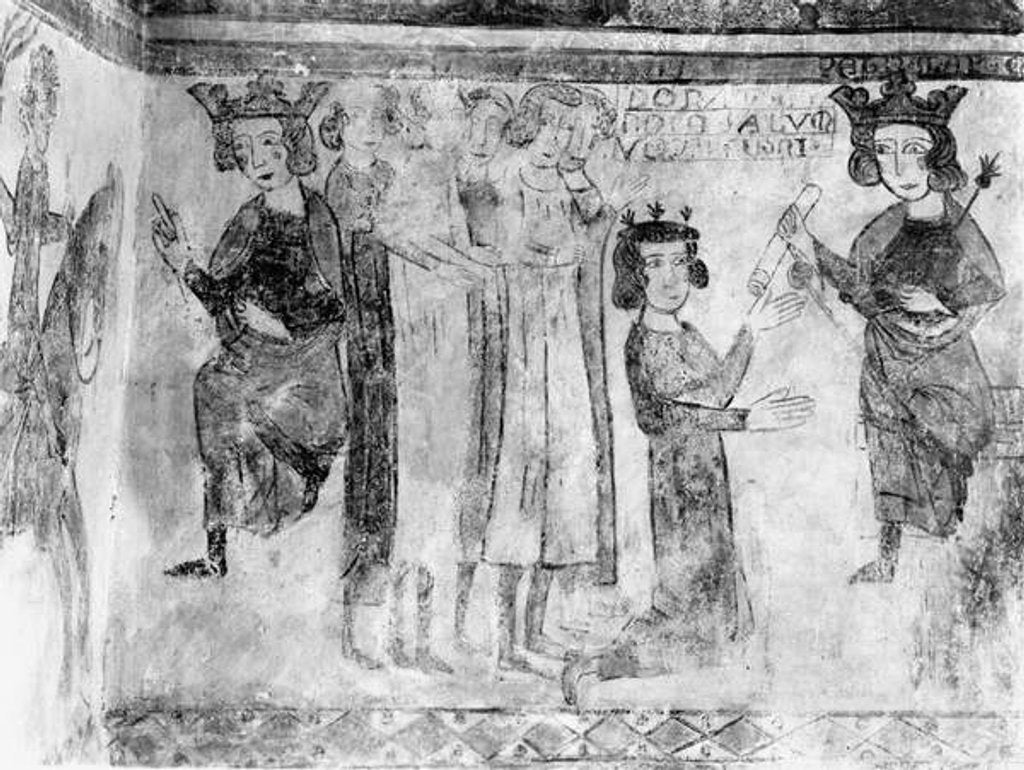 Detail of Charles I Count of Anjou being brought the body of Manfred, after 1265 by French School