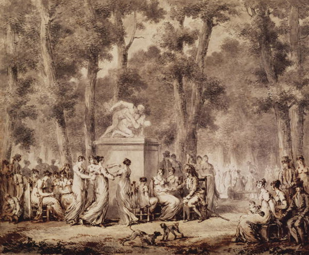 Detail of The Jardin des Tuileries in 1808 by Jean Pierre Norblin