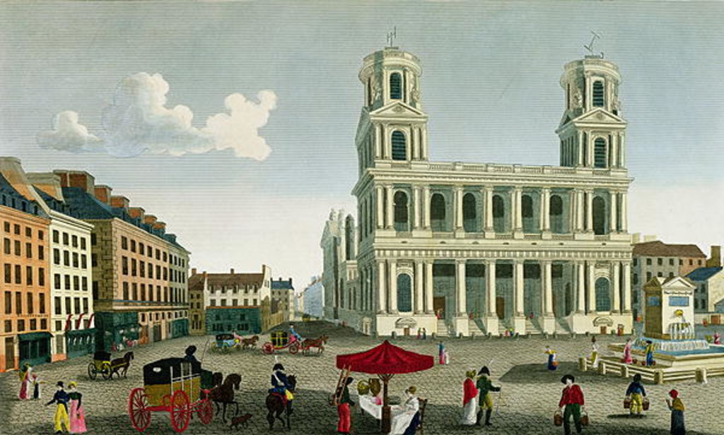 Detail of View of the Church of Saint-Sulpice by Henri Courvoisier-Voisin