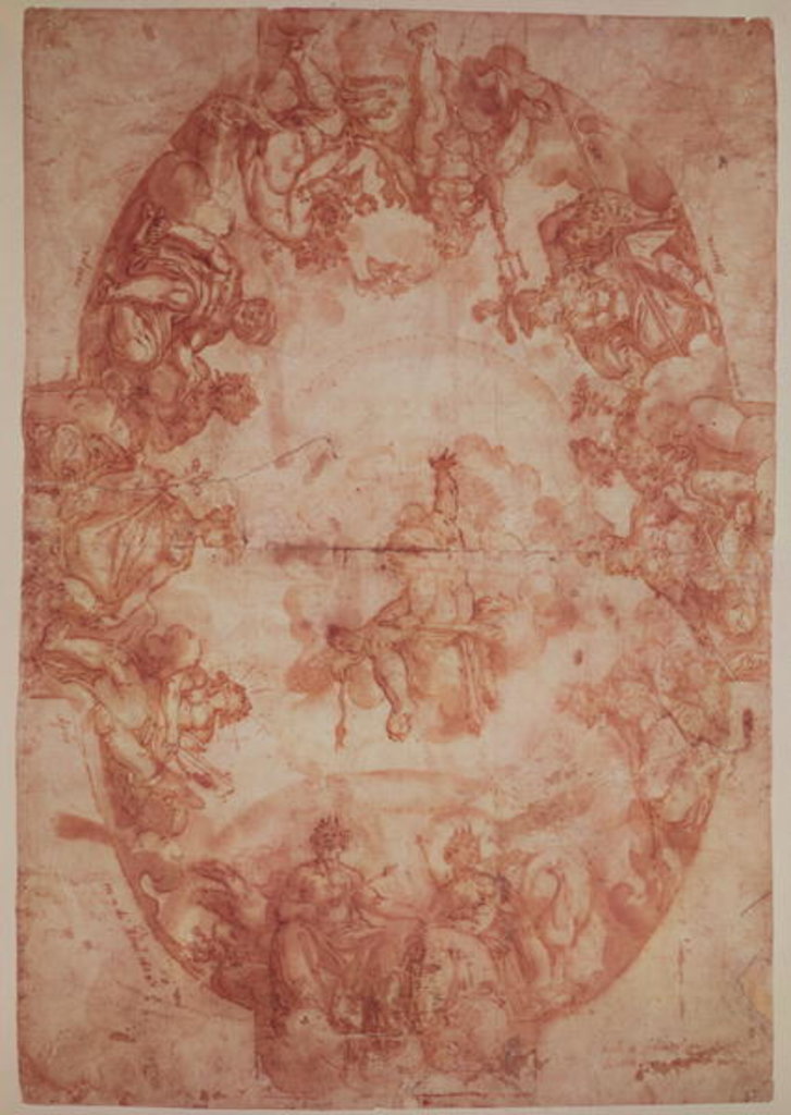 Detail of Study for the ceiling of the Casa de Pilatos, Seville, 1604 by Francisco Pacheco