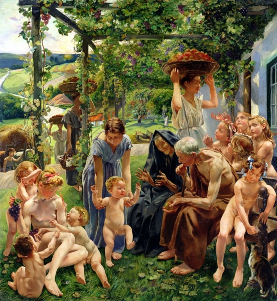 Detail of The Evening, right panel from the triptych 'The Golden Age', 1901 by Leon Henri Marie Frederic