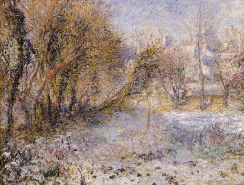 Detail of Snowy Landscape by Pierre Auguste Renoir