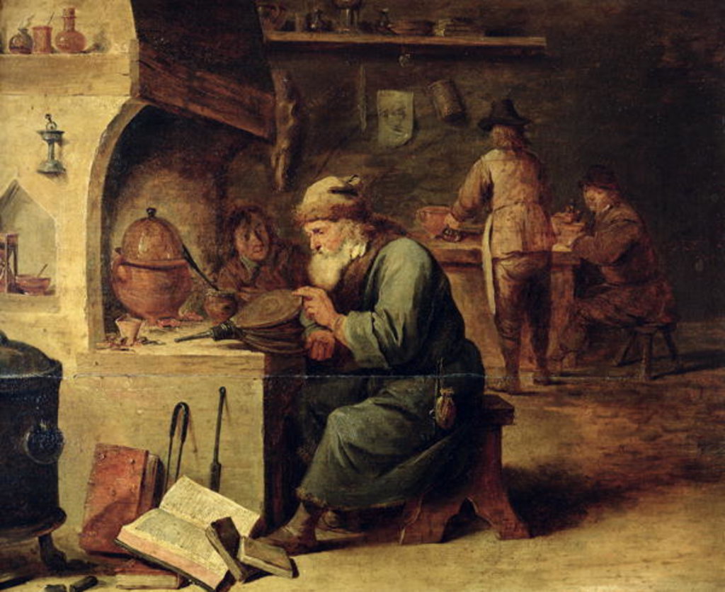 Detail of An Alchemist by David the Younger Teniers