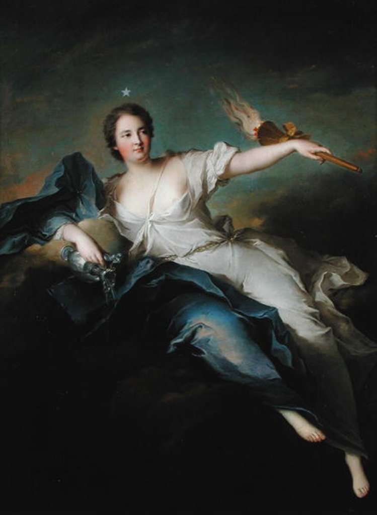 Detail of Portrait of Marie-Anne de Mailly-Nesle Marquise of La Tournelle as Eos, after 1740 by Jean-Marc Nattier