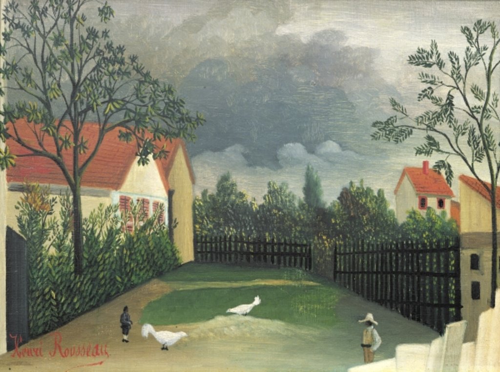 Detail of The Farm Yard, 1896-98 by Henri J.F. (1844-1910) Rousseau