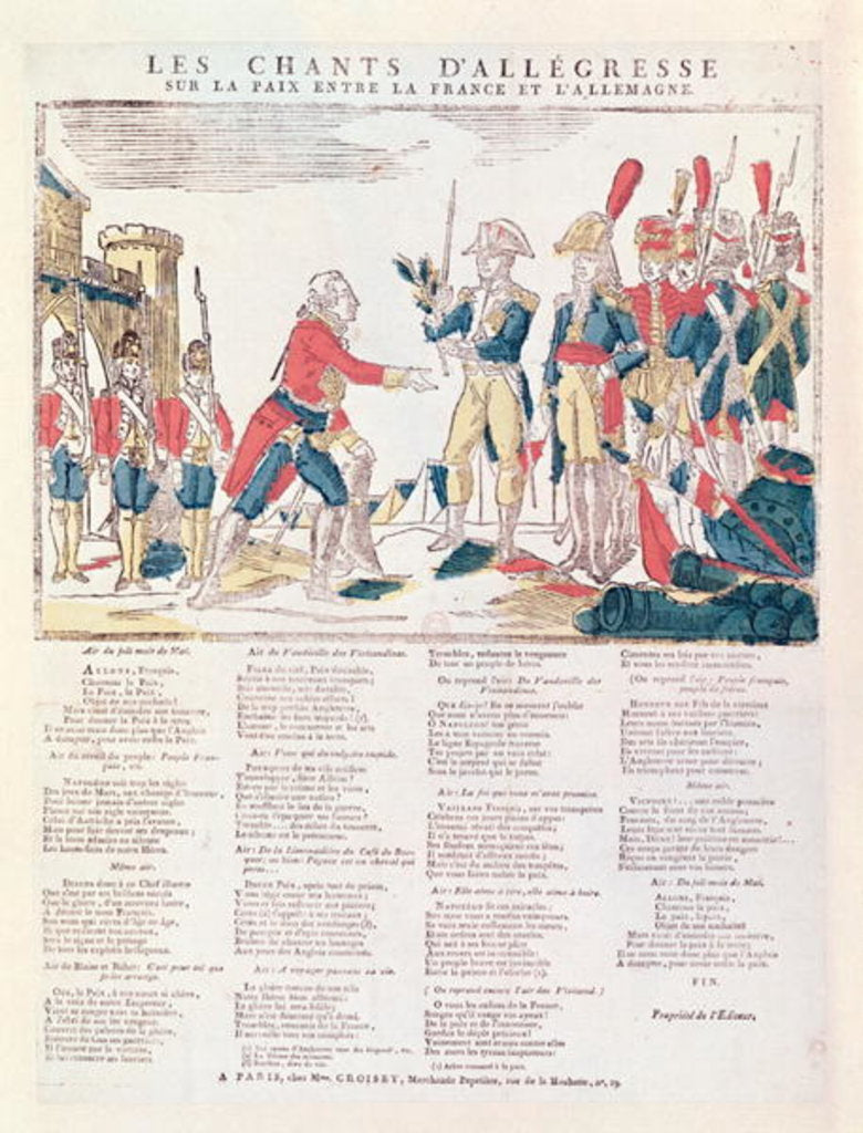 Detail of Songs of Rejoicing for the Peace between France and Germany by French School