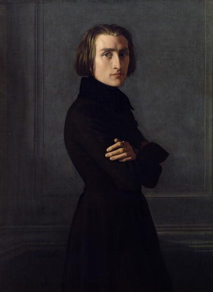 Detail of Portrait of Franz Liszt 1839 by Henri (1814-82) Lehmann